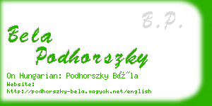 bela podhorszky business card